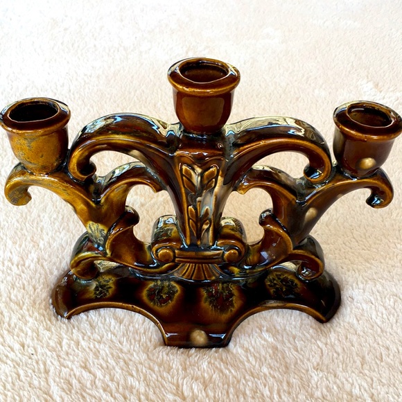 VINTAGE STUDIO ART POTTERY CERAMIC CANDLEABRA